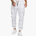 Men's Jogging Pants with Check Pattern and Fleece Cuffs - Image 3