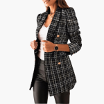 Tweed Blazer with Buttons for Women – Elegant & Modern - Image 3