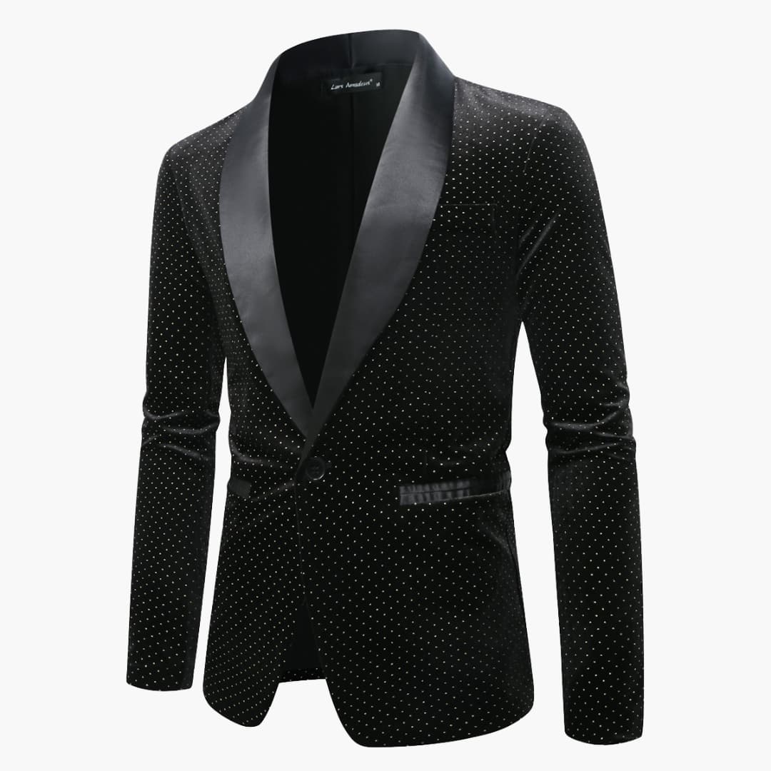 3_76.jpg Men's Two-Piece Suit with Shawl Collar and Satin Details - Image 1