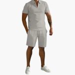 Men's Summer Two-Piece with Half-Zip Shirt and Shorts - Image 6