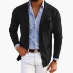 Men's Cardigan Blazer – Elegant Knit Jacket for Men - Image 3
