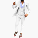 Men's Suit Set with Vest and Breathable Blazer