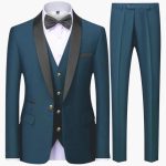 Men's Slim Fit Three-Piece Suit for Formal Occasions Year-Round - Image 9