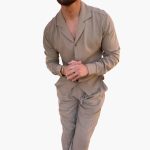 Men's Summer Two-Piece Set with Shirt and Elastic Pants - Image 3