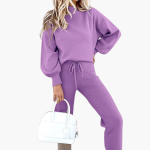 Two-Piece Jogging Suit for Women with High Collar - Image 3