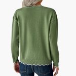 Women's Sweater with Decorative Zipper and Ruffle Details - Image 3