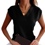Comfortable Summer Blouse for Women - Lightweight V-Neck Blouse - Image 3