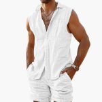 Men's Set with Sleeveless Shirt and Shorts for Summer - Image 4