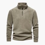 Men's Zip-Up Fleece Pullover with Soft Lining