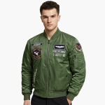 Men's Pilot Bomber Jacket with Ribbed Hem - Image 3