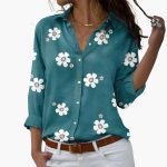 Floral Blouse with Elegant Floral Pattern - Women's Summer Look - Image 2