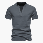 Men's T-Shirt with V-Neck Made of Breathable Cotton - Image 3