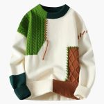Patchwork Sweater for Men – Warm & Stylish in Winter - Image 3