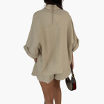Two-Piece Set - Women's Blouse and Shorts for Summer Days - Image 3