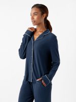 Women's Bamboo Rib-Knit Classic Long Sleeve Pajama Top - Last Chance - Image 4