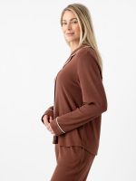 Women's Bamboo Rib-Knit Classic Long Sleeve Pajama Top - Last Chance - Image 2