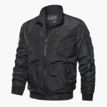 Men's Bomber Jacket with Stand-Up Collar and Front Zipper - Image 3