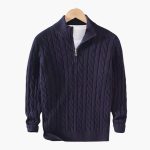 Knitted Sweater for Men - Elegant Half Zip Sweater - Image 4
