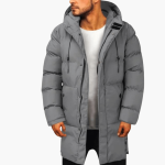 Men’s Parka Jacket with Hood and Zipper - Image 4
