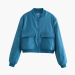 Women's Utility Bomber Jacket with Large Pockets - Image 3
