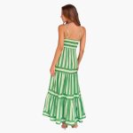 Maxi Dress for Women - Striped Summer Dress with Straps - Image 2