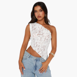 Lace One Shoulder Top for Women – Asymmetrical Trend Look - Image 3