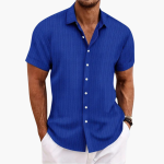 Men's Short Sleeve Striped Shirt – Button-Up for Summer - Image 3