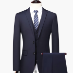 Three-Piece Men's Suit with Jacket, Vest, and Trousers - Image 3