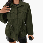 Women's Cord Jacket with Waist Drawstring - Image 3