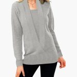 Women's Sweater with Deep V-Neck and Long Sleeves - Image 4
