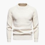 Men's sweater with round neck and textured surface - Image 3