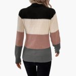 Women's pullover with round neckline and colorblock design - Image 4
