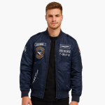 Men's Pilot Bomber Jacket with Ribbed Hem - Image 4