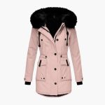 Women’s Parka Jacket with Hood and Flap Pockets - Image 5