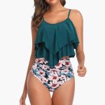 Two-Piece Women's Tankini with Ruffles and Tummy Control - Image 4