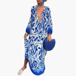 Boho Maxi Dress for Women – Green Floral Summer Dress - Image 4