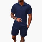 Men's Two-Piece Set Made of Cotton Blend with Jacquard Structure - Image 3