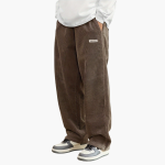 Men's Cord Pants with Elastic Waistband and Pockets - Image 4