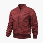 Men's Bomber Jacket with Zipper and Sleeve Pocket - Image 4