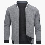 Men's Pullover with Zipper and Ribbed Structure - Image 3
