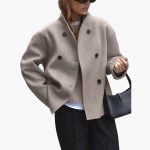 Women's Jacket with Loose Fit and Button Closure at the Front - Image 5