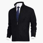 Men's Zip Cardigans with Stand-Up Collar and Ribbed Cuffs - Image 4