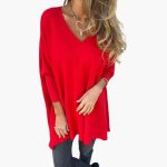 Modern, loose-fitting V-neck sweater for women - Image 5