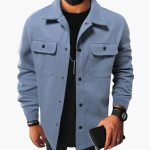 Men's shirt with button placket, chest pockets, and long sleeves - Image 6