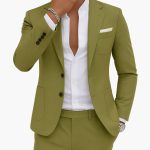 Men's Suit Set with Blazer and Trousers for All Seasons - Image 4