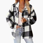 Women's Jacket with Check Pattern and Button Closure - Image 4