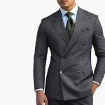 Men's Suit with Lapel Collar and Matching Trousers - Image 2