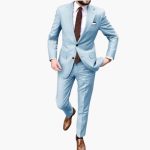 Men's Two-Piece Suit with Notch Lapel and Slim Fit Pants - Image 4