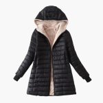Women's Winter Jacket with Hood and Zipper - Image 2