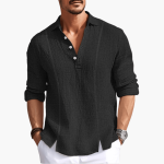 Men's Shirt - Casual Button-Up Long Sleeve Blouse for Summer - Image 4